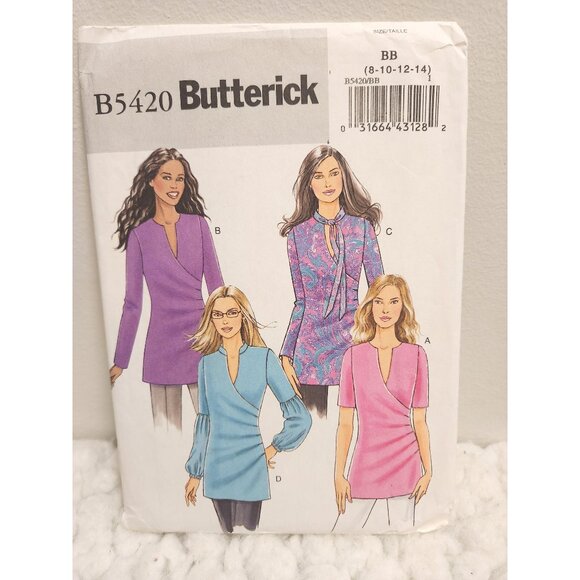 Butterick B5420 Sewing Pattern UNCUT Sizes 8–14 | Women’s Tunic Top - Picture 1 of 10